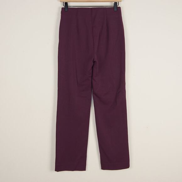 Ann Taylor High Waist Maroon Wine Purple Side Zip Pencil Pant Womens Sz 0 - Picture 3 of 11